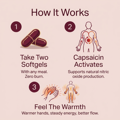 Orelia softgel supplement supports healthy circulation and cardiovascular wellness